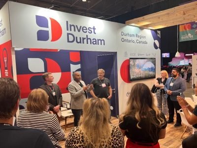 Invest Durham booth highlighting business and economic growth in the region